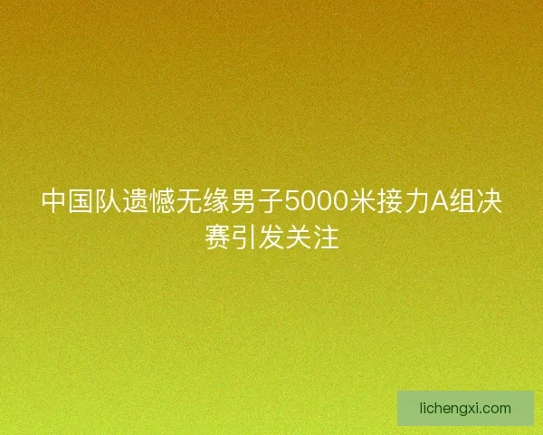 中国队遗憾无缘男子5000米接力A组决赛引发关注
