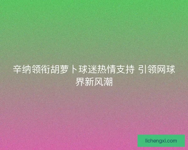 辛纳领衔胡萝卜球迷热情支持 引领网球界新风潮